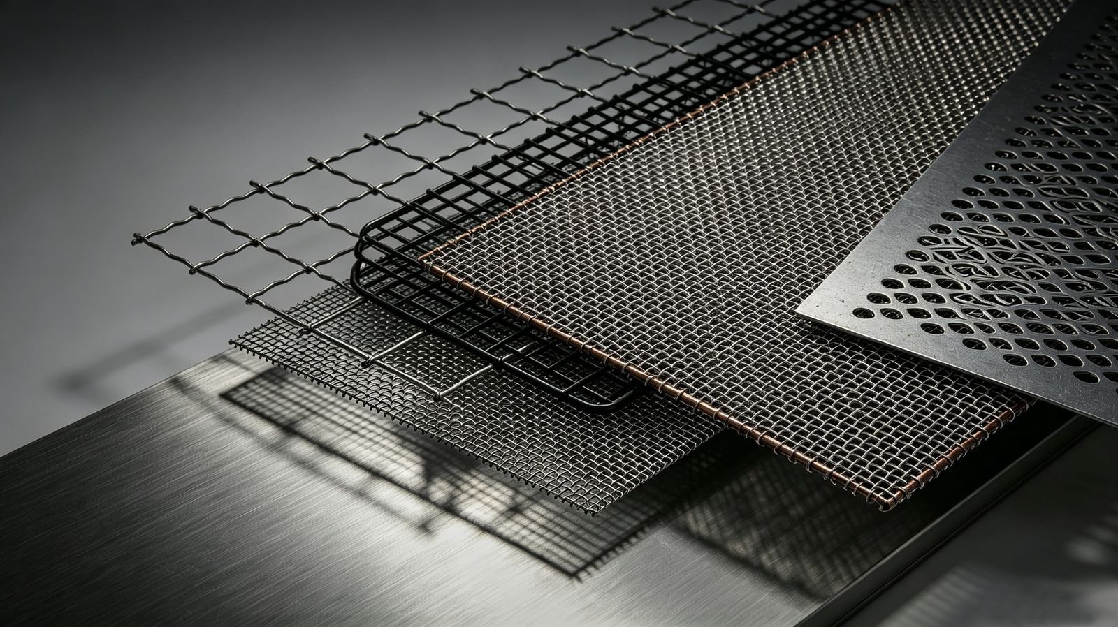 Industrial wire mesh, woven mesh, and perforated metal products